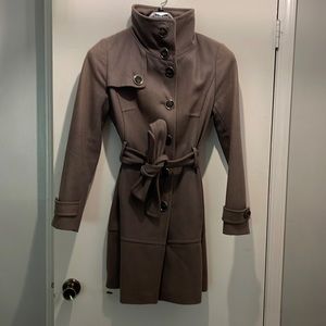 Kenneth Cole Grey Wool Trench Coat